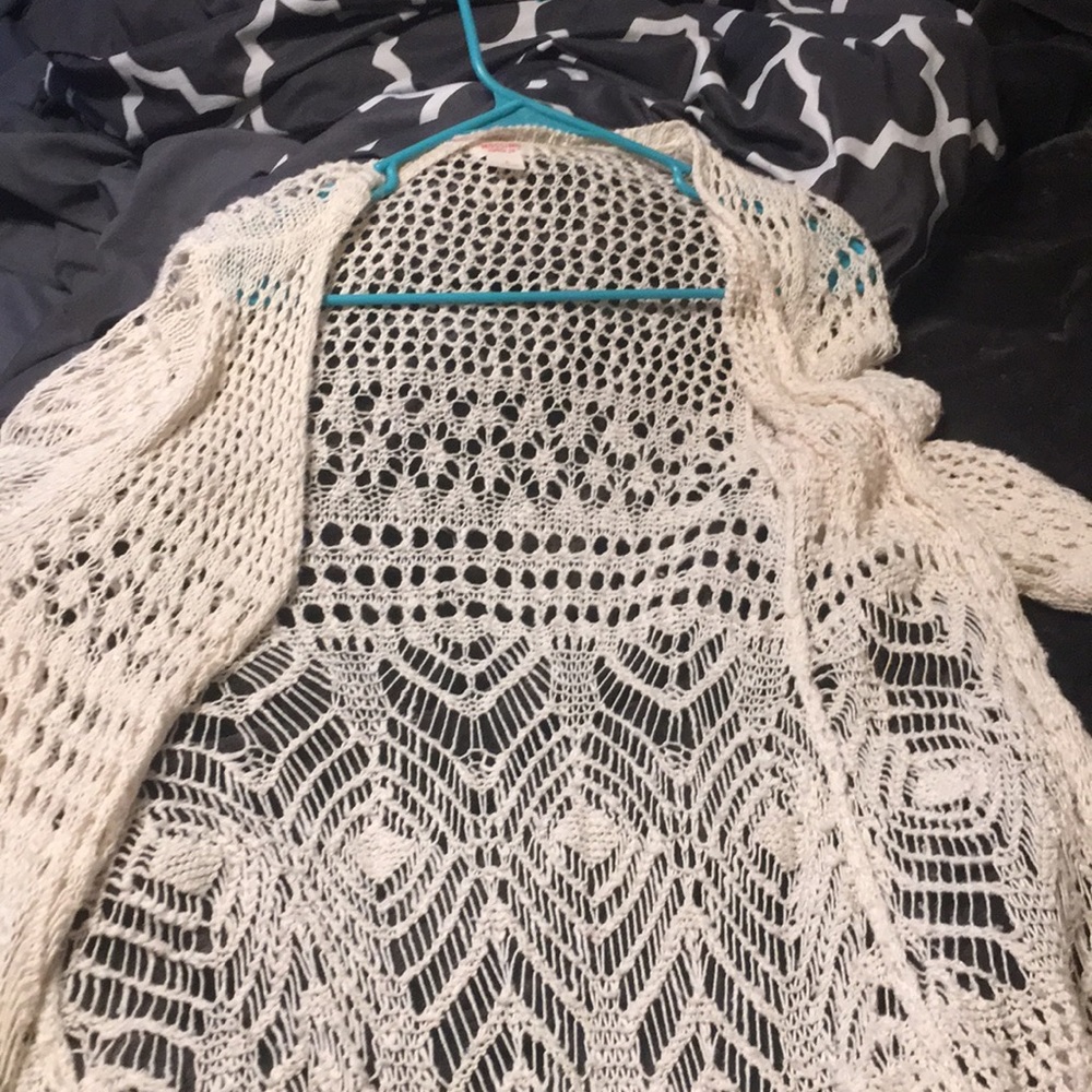 Long white cream cardigan
